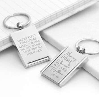 Personalised Home With Mummy Frame Keyring, 2 of 6