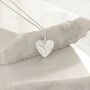 Hammered Heart Pendant Necklace Sterling Silver, thumbnail 2 of 6