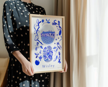 Rhs Garden Wisley Surrey Art Print Painted Blue Scenes Poster, 4 of 6