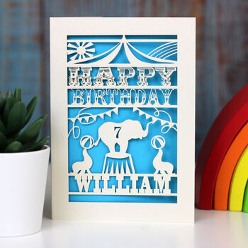Personalised Papercut Circus Birthday Card, 3 of 4