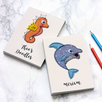 Personalised Sea Creature Embroidered Notepad, 6 of 10