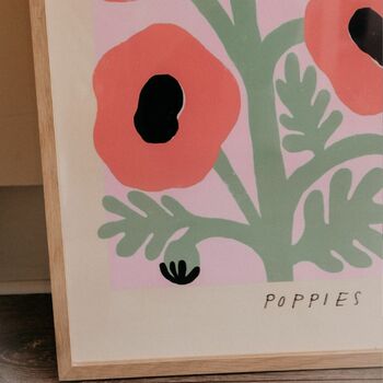 Pastel Poppies Artwork Print 50 Cm X 70 Cm, 5 of 5