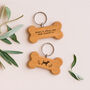 'Home Is Where My Jack Russell Is' Oak Dog Bone Keyring | Keys | Key Accessory, thumbnail 1 of 3