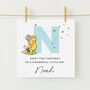 Initial Birthday Card Winnie The Pooh Niece *Fully Personalised, thumbnail 2 of 2