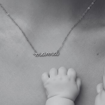 Solid Sterling Silver Mama Necklace A Timeless Gift For Mums, 2 of 4