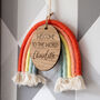 Personalised Macrame Rainbow Sign New Baby Gift, thumbnail 2 of 5