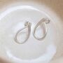 Sterling Silver Ribbon Loop Studs, thumbnail 3 of 4