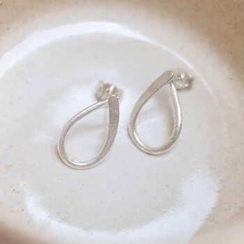 Sterling Silver Ribbon Loop Studs, 3 of 4