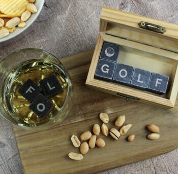 Personalised Golfing Glass And Whiskey Stones, 4 of 5