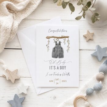 Personalised Baby Boy Congratulations Card, 2 of 6