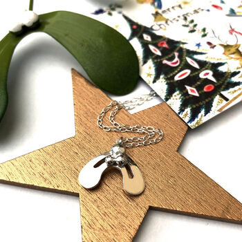 Sterling Silver Mistletoe Christmas Necklace, 7 of 12