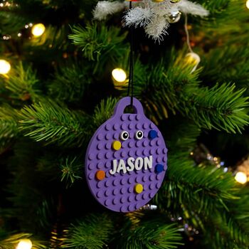 Personalised Lego Compatible Bauble Christmas Decoration, 2 of 6