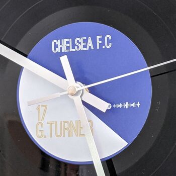 Personalised Vinyl Record Football Spotify Clock, 7 of 8