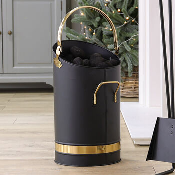 Black Brass Handle Coal Bucket, 3 of 7