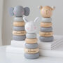 Personalised Wooden Elephant, Teddy Or Bunny Stacking Toy, thumbnail 1 of 4