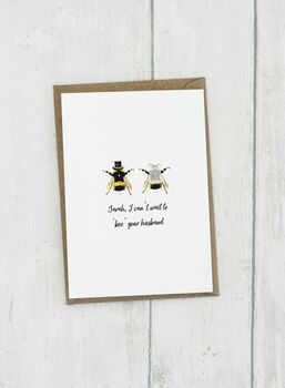 Personalised I Can't Wait To Be Your Wife/Husband Card, 2 of 4