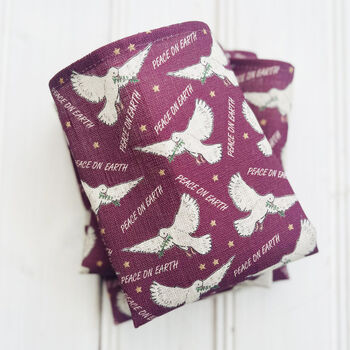 'Peace On Earth' Linen Napkin Crackers, 3 of 5