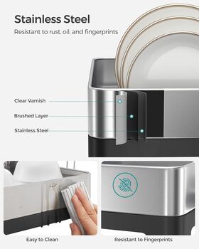 Dish Drying Rack Steel Dish Drainer With Spout, 6 of 8