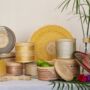 Woven Natural Straw Yellow Round Placemats, thumbnail 6 of 6
