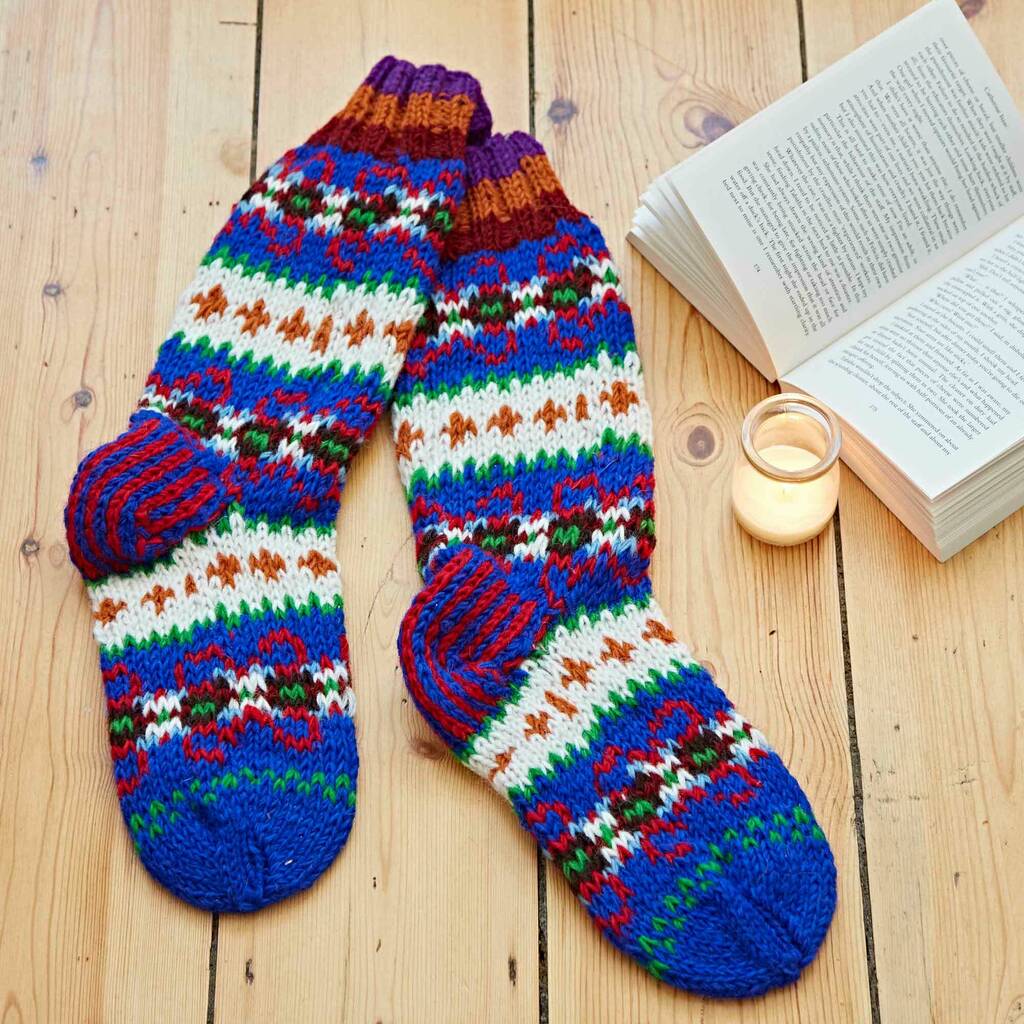 Handmade Alpine Woollen Slipper Socks