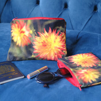 Dahlia Velvet Makeup And Travel Pouch | Great Gift For Mum, 8 of 11