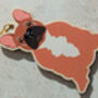 French Bulldog Wooden Keyring With Optional Christmas Card, thumbnail 5 of 9