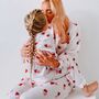 Personalised Women's Pink Satin Heart Valentine Pyjamas, thumbnail 2 of 4