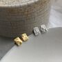 Small Square Textured Studs, thumbnail 2 of 7