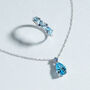 Blue Sapphire And Blue Topaz Pear Cut Pendant Necklace In Sterling Silver And Gold Vermeil, thumbnail 8 of 12