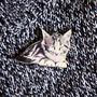 Inky Kitten Eco Wooden Pin Brooch, thumbnail 4 of 6