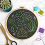 Black Succulents Embroidery Kit, thumbnail 1 of 6