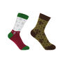 Snowflake White And Fleur De Lis Green Women's Socks, thumbnail 1 of 3