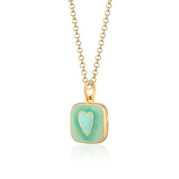 Turquoise Heart Locket Necklace, Silver Or Gold, 10 of 11