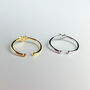 Sterling Silver Geometric Heart Adjustable Ring, thumbnail 3 of 5