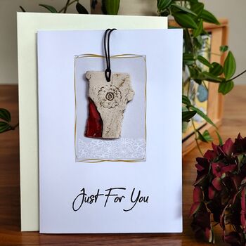 Small Gift For Her Handmade Ceramic Pendant Adjustable Length, 7 of 12