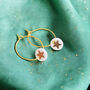 Hoop Earrings With Mother Of Pearl Star Detail, thumbnail 1 of 7