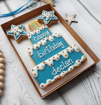 Personalised Fresh Cream Splodge Birthday Cookie Letterbox Gift, 2 of 6