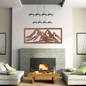 Metal Mountain Range Wall Art Living Room Decor, 6 of 8