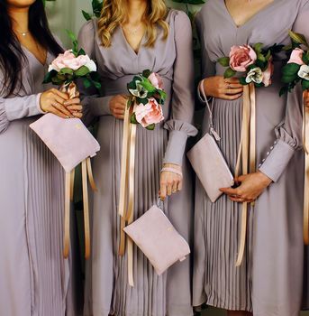 Bridesmaids Leather Clutch Bag Set Of Four, 7 of 10