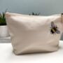 Embroidered Bee Organic Cotton Accessory Bag, thumbnail 2 of 3