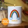 Personalised Crochet Rainbow Candle, thumbnail 1 of 4