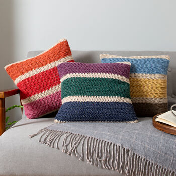 Rainbow Stripe Cushion Crochet Kit, 3 of 12