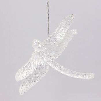 G Decor Glittery Dragonfly Christmas Tree Decoration, 3 of 3