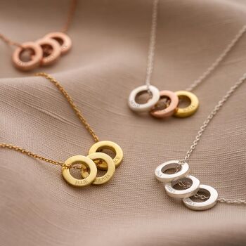 Personalised Mini Eternal Rings Necklace Photo Gift Set, 4 of 12