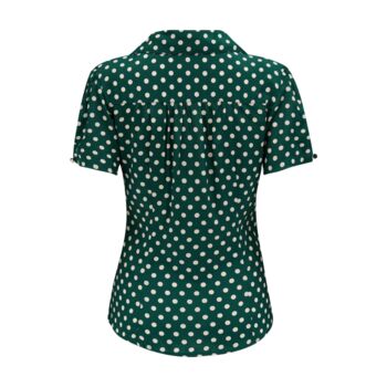 Grace Blouse In Green Polka Vintage 1940s Style, 2 of 3