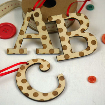 Small Spotty Letter Hanging Decoration, 7 of 7