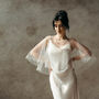 Pearl Bridal Cape Veil Wedding Dress Cover Up, thumbnail 9 of 12