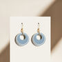 Blue And Cream Circular Earrings, thumbnail 3 of 7