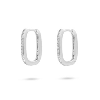 Everyday Crystal U Hoop Earrings, 2 of 4