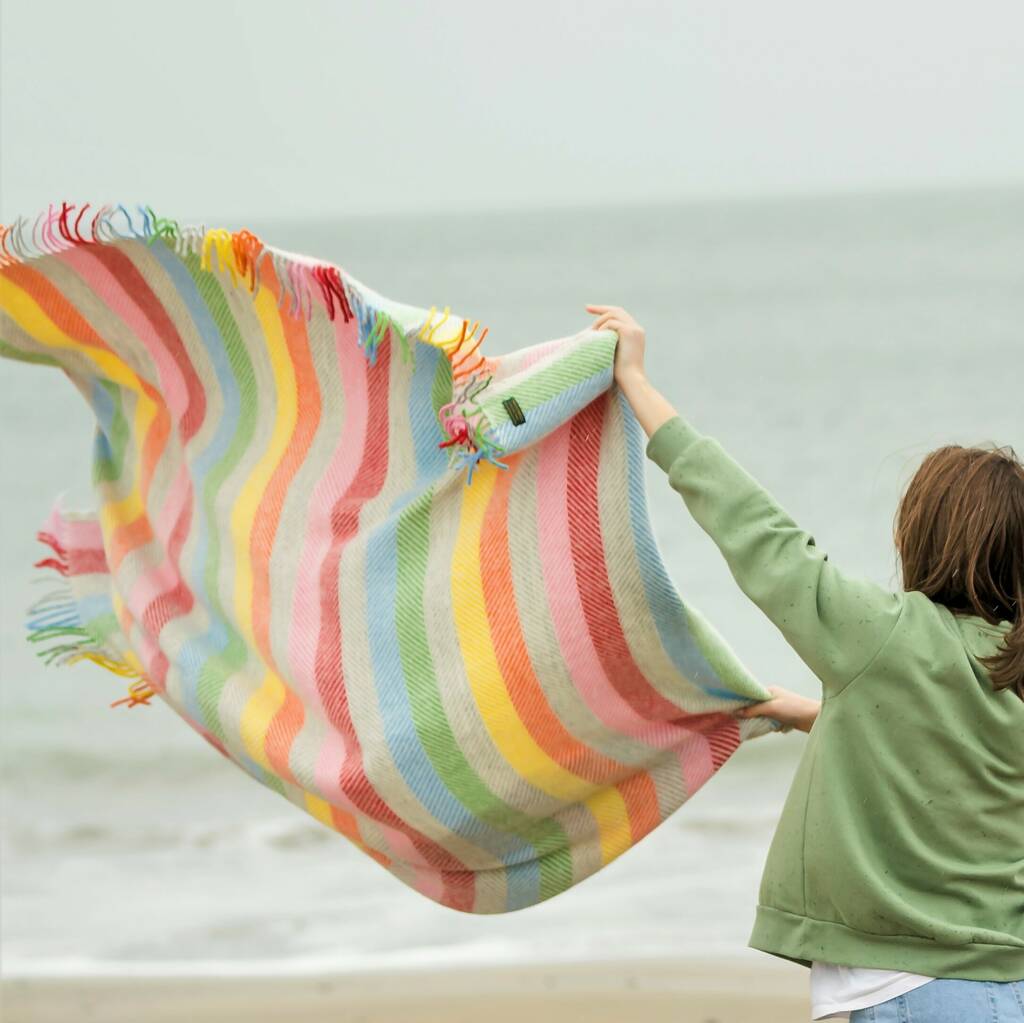 Rainbow Wool Throw By Marquis & Dawe